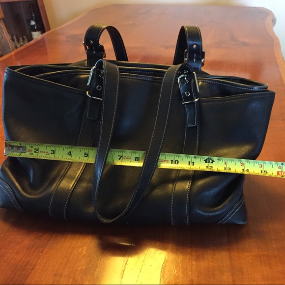 Coach black leather purse/ diaper bag. - Picture 5 of 6